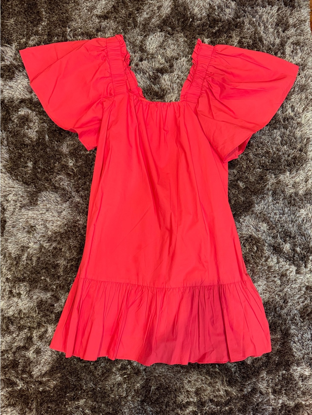 Karlie Red Flutter Sleeve Dress, size Small